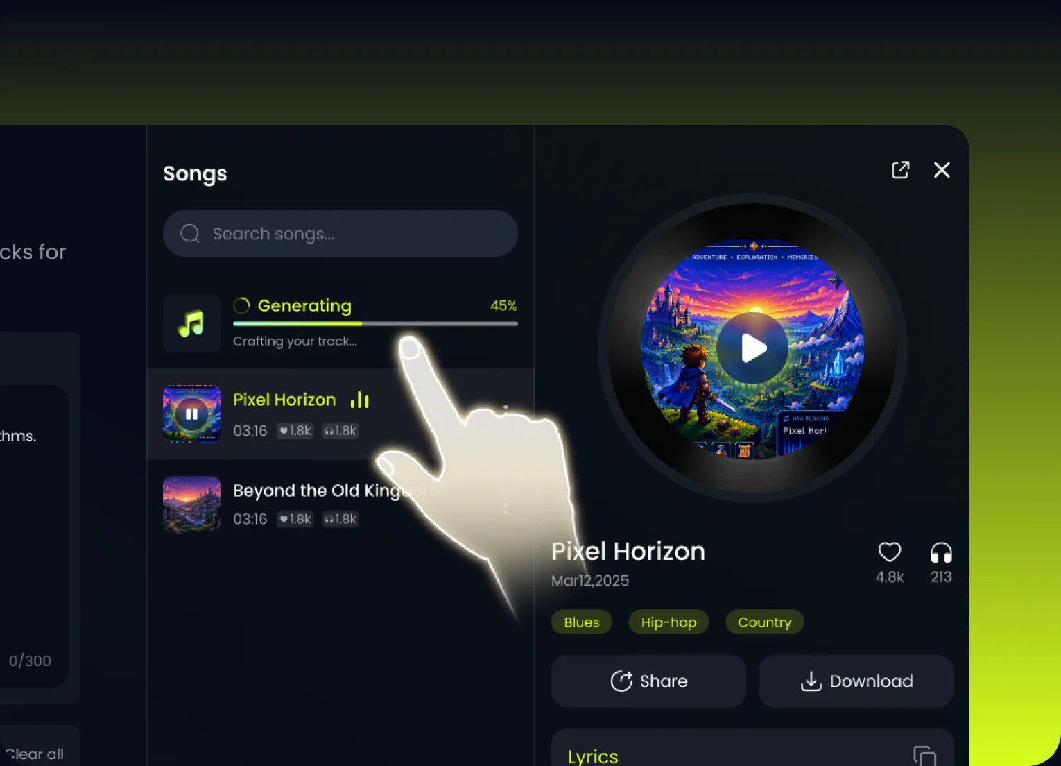 Generate and Listen example